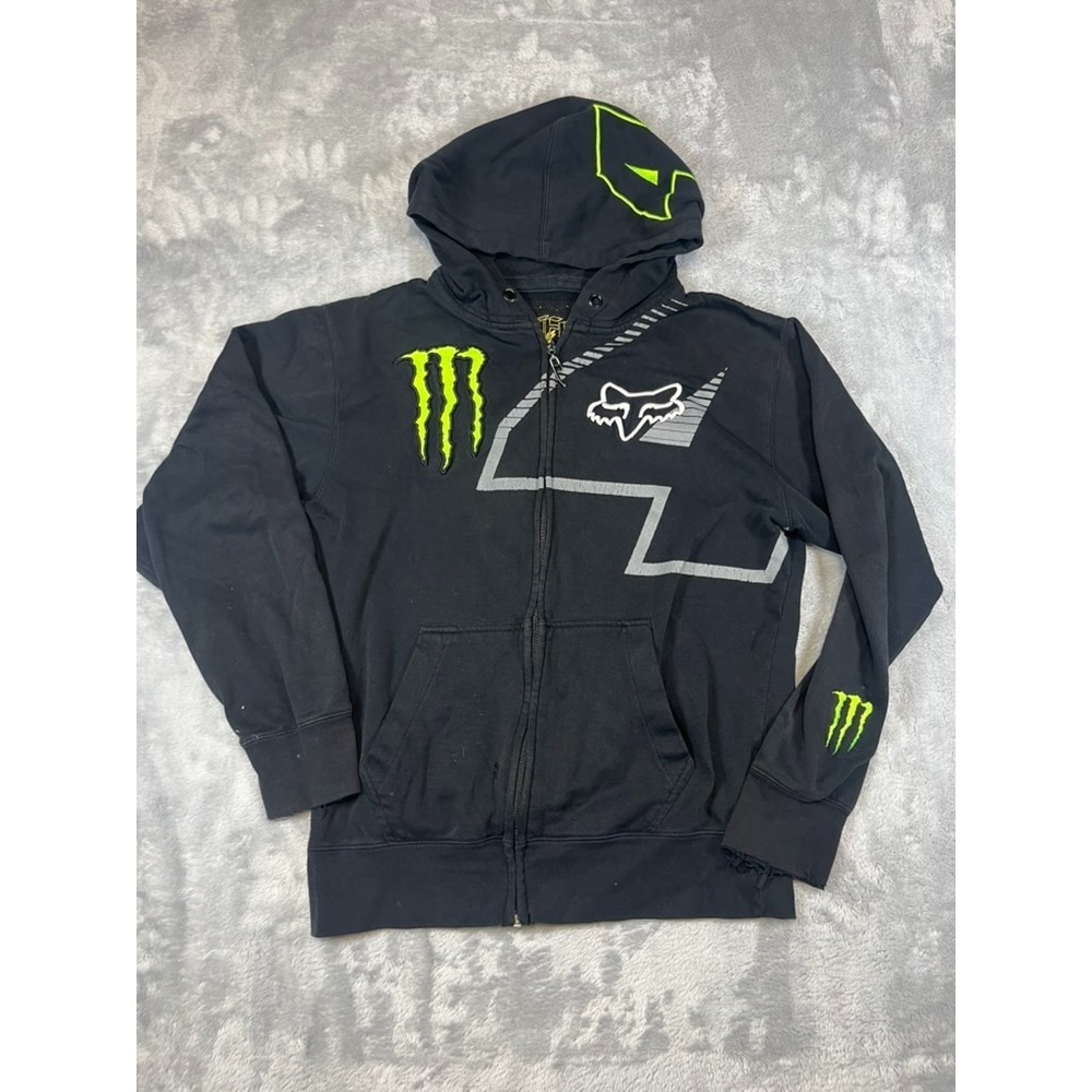 Vintage Fox Racing Monster Energy Ricky Carmichael #4 Y2K Full Zip Hoodie Size M